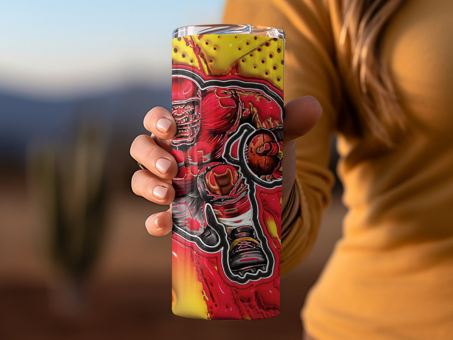 Kansas City Chiefs Player Style Design for Football Tumblers