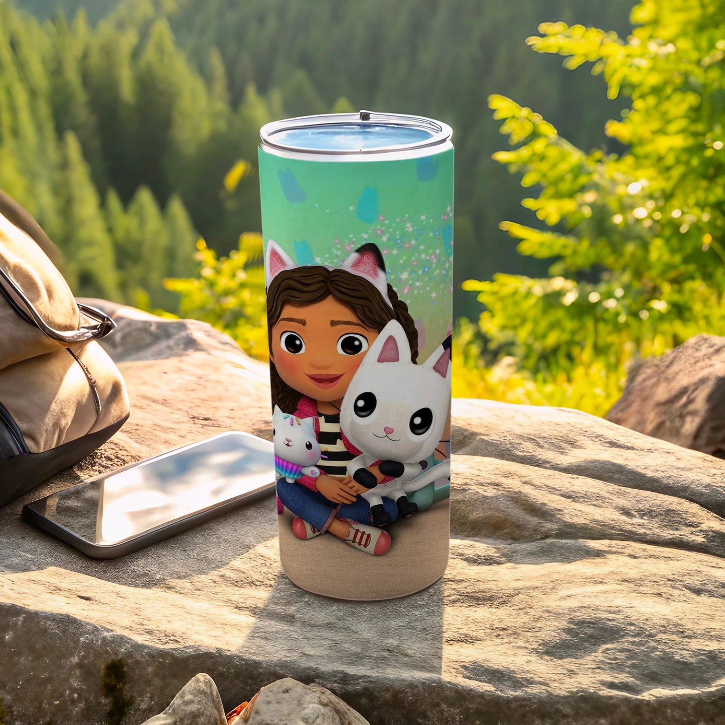 Cute Cartoon Character and Cat Theme Insulated Tumbler
