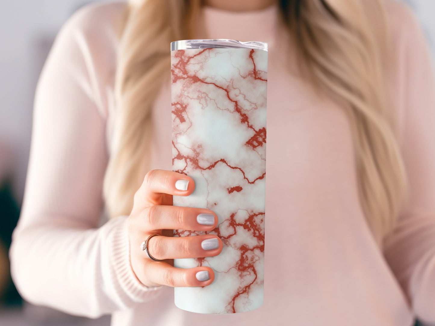 Red Veins on White Background Pattern Design Tumblers