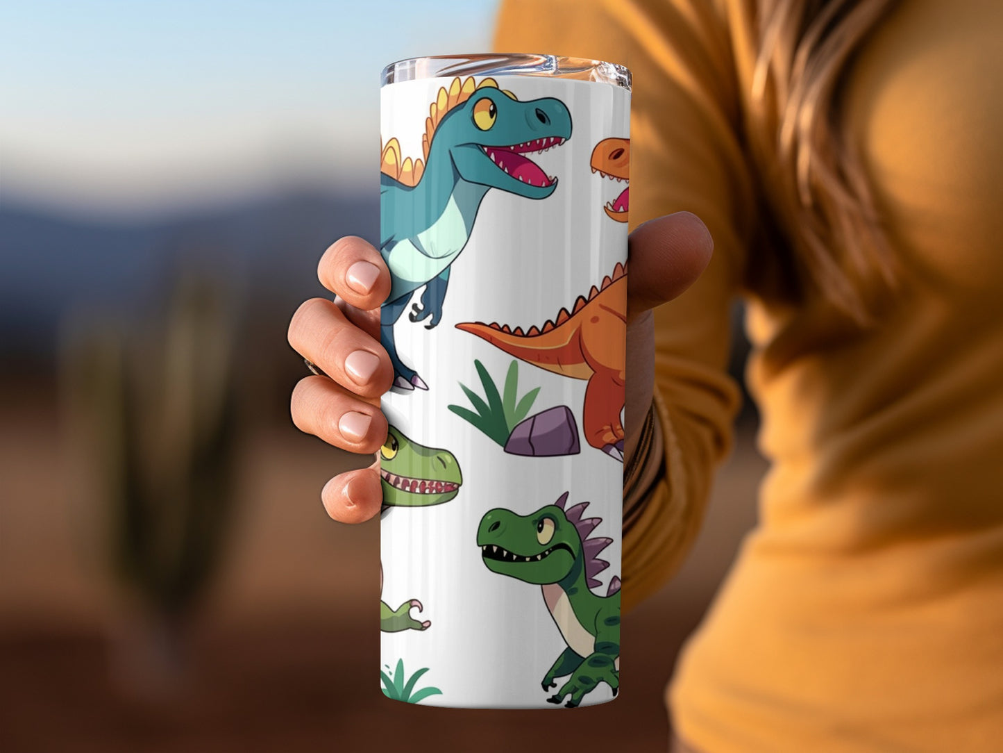 Fun Dinosaur Design Insulated Tumbler for Kids