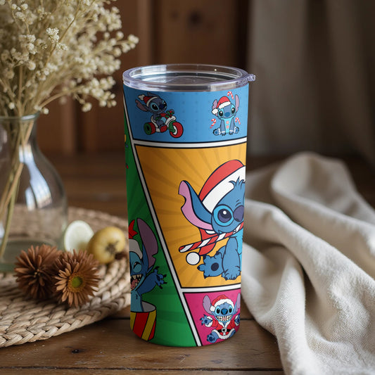 Colorful Cartoon Characters on Travel Tumbler Design