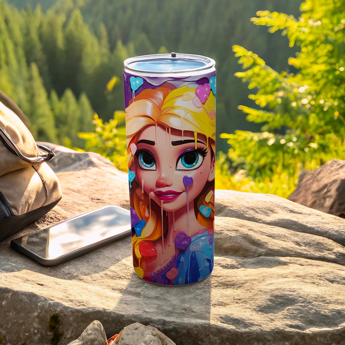 Vibrant Cartoon Blonde Character Insulated Tumbler Product