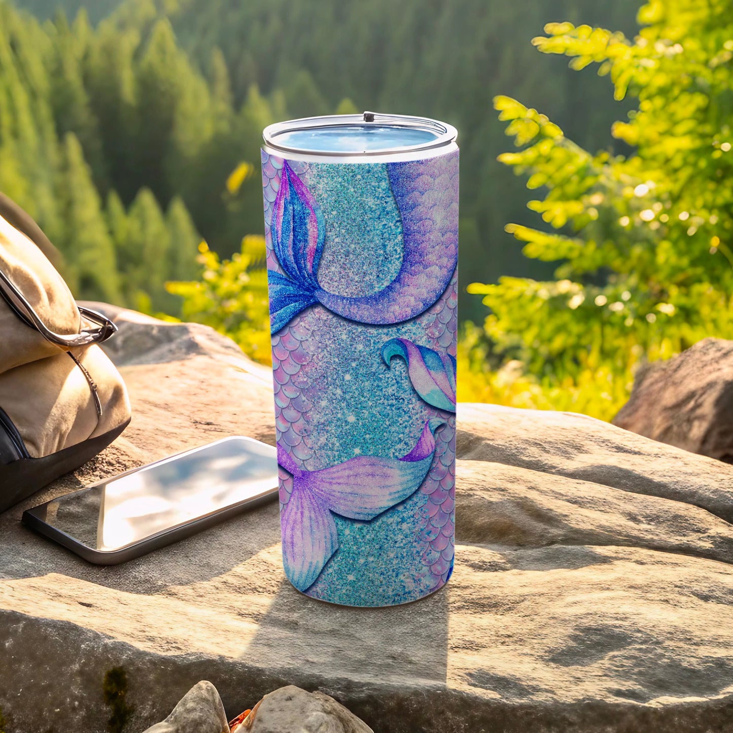 Shimmering Mermaid Tail Scale Glittery Ocean Design Tumbler