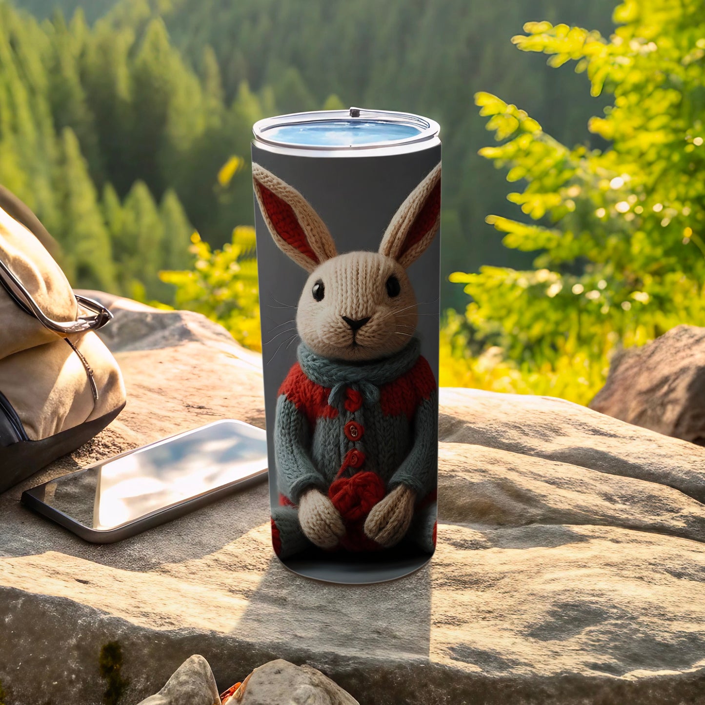 Knitted Bunny Sweater Heart Design Drink Tumbler product type