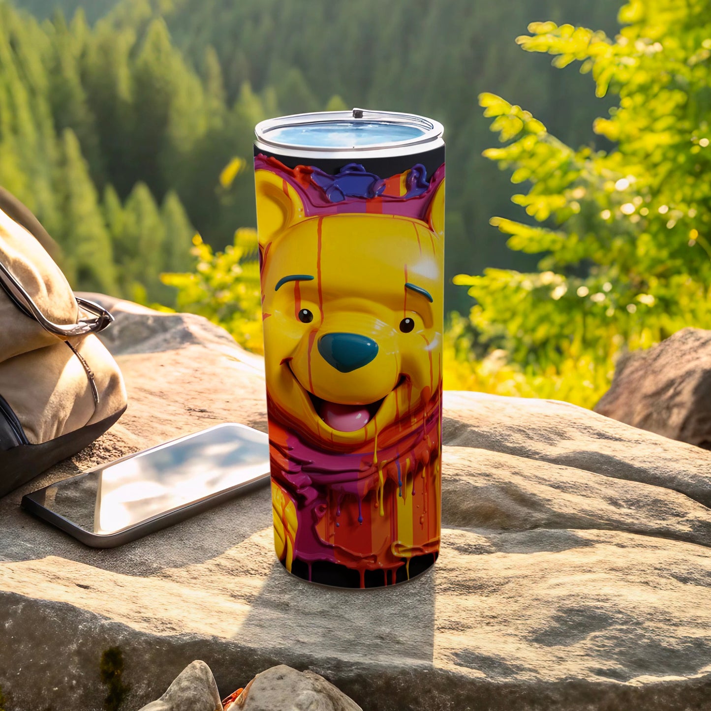 Colorful Winnie the Pooh Design Travel Tumbler Cup