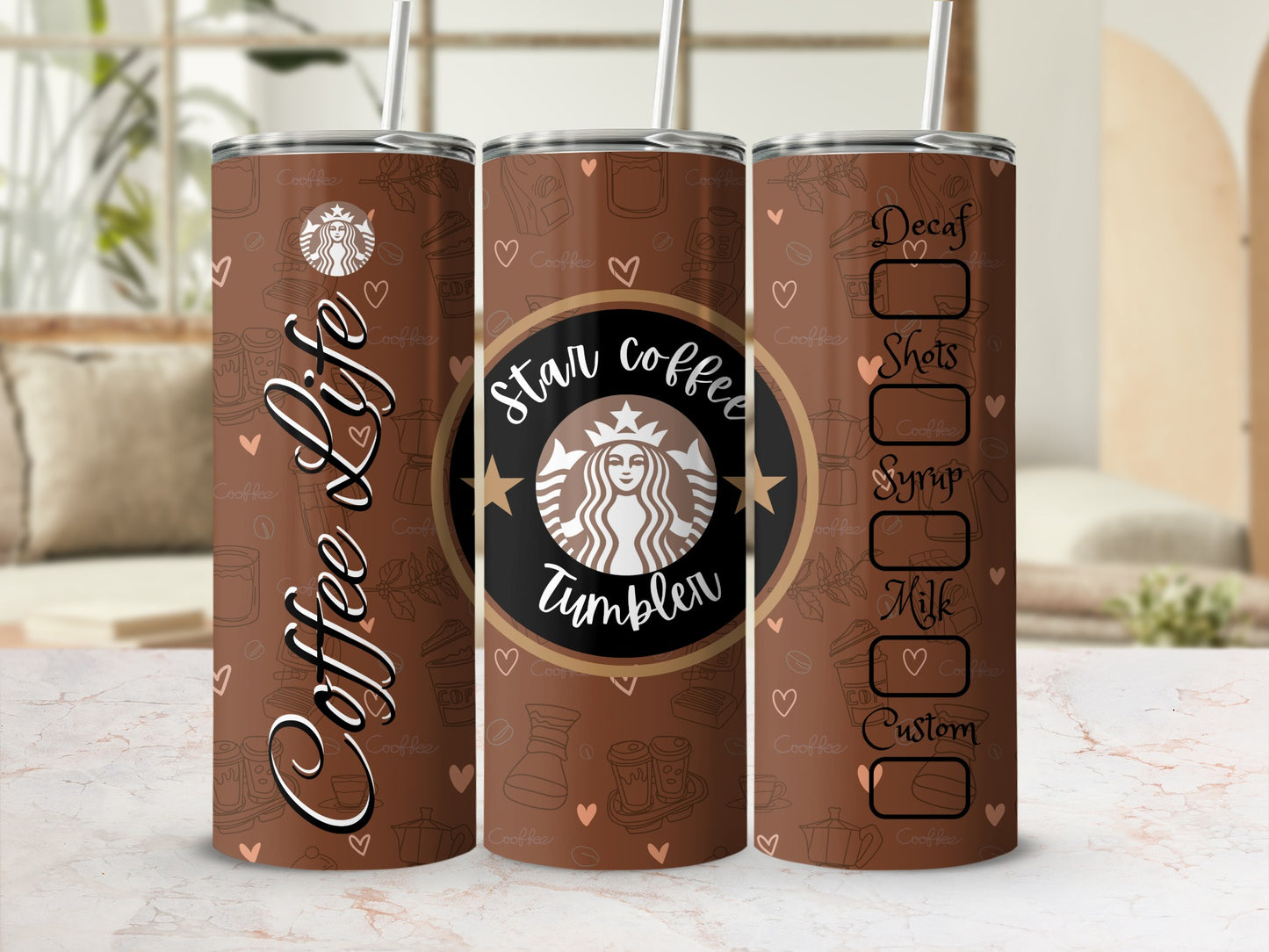 Coffee Lovers Customizable Star Coffee Tumbler Cup