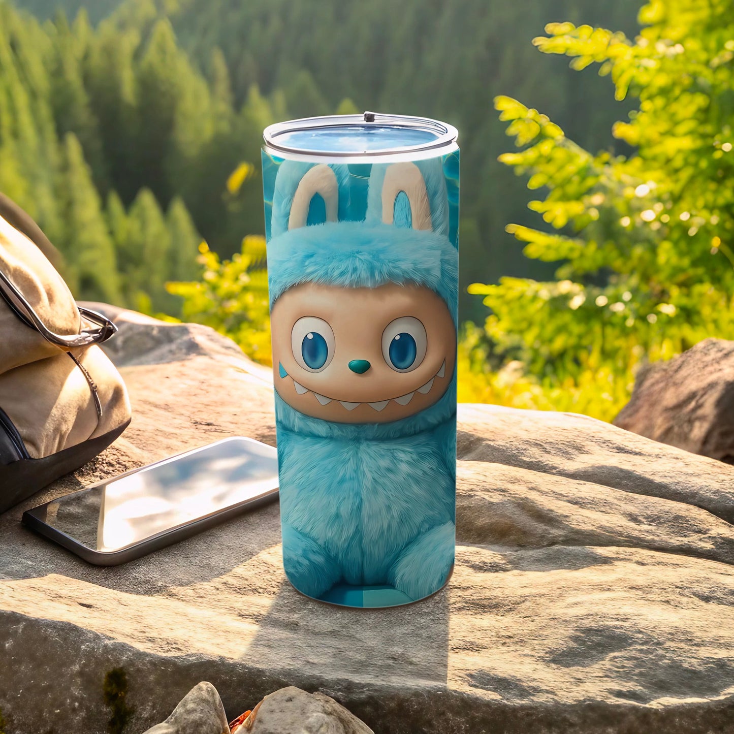 Cute Blue Monster Design Insulated Travel Tumbler Product