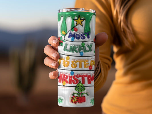 Most Likely To Steal Christmas Travel Mug