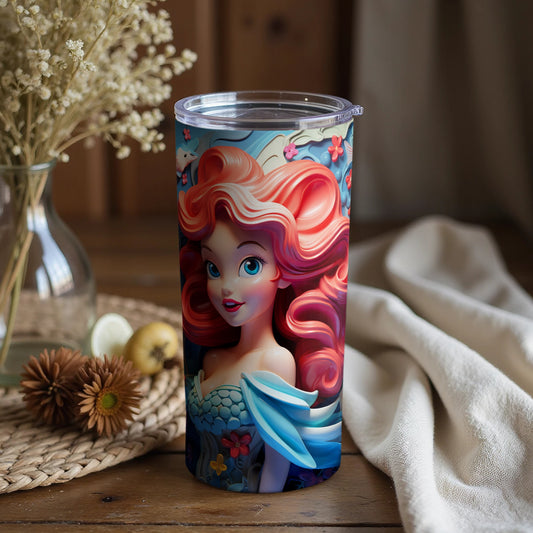 Ariel Disney Tumbler with Colorful Detailed Print