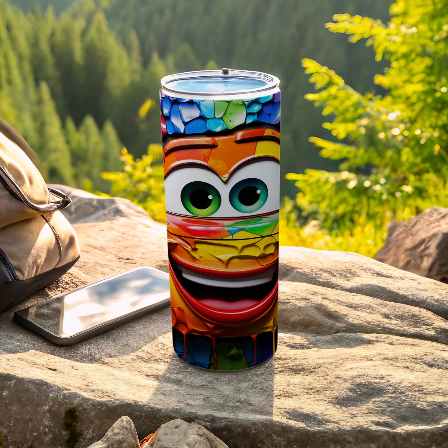 Colorful Cartoon Face Insulated Travel Tumbler Cup