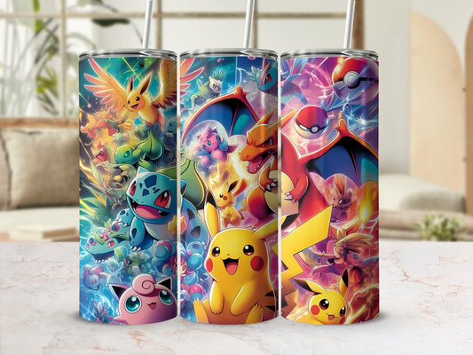 Colorful Anime Cartoon Character Themed Tumblers