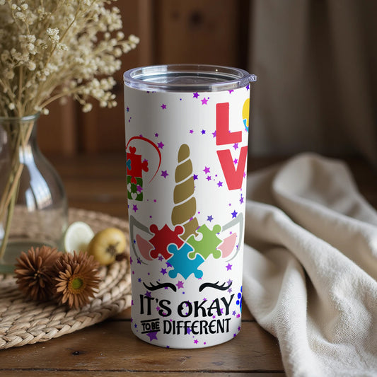It's Okay to be Different Unicorn Themed Tumbler