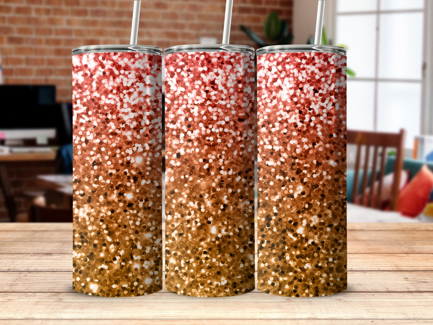 Glitter Gradient Sparkle Tumblers for Daily Beverage