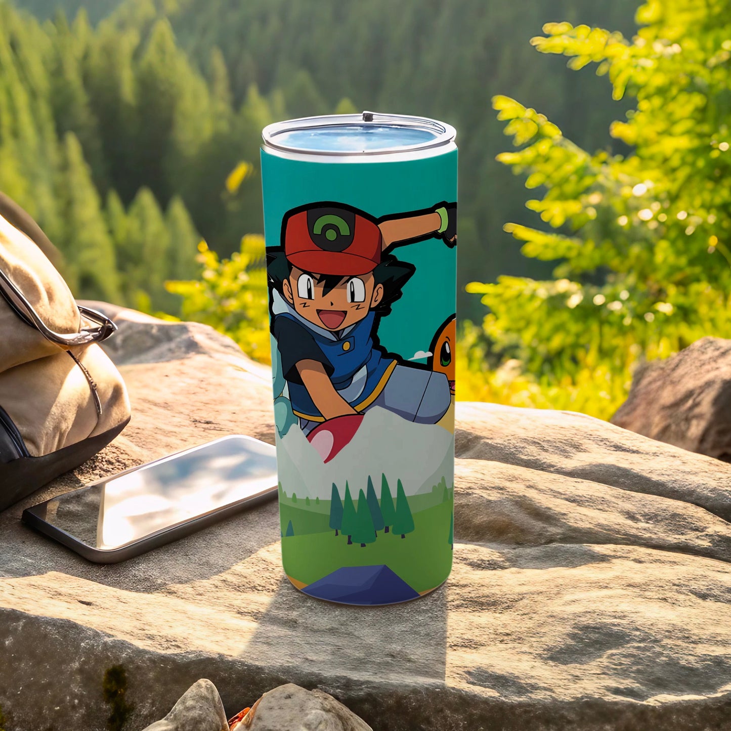 Adventure-Themed Cartoon Character Travel Tumbler