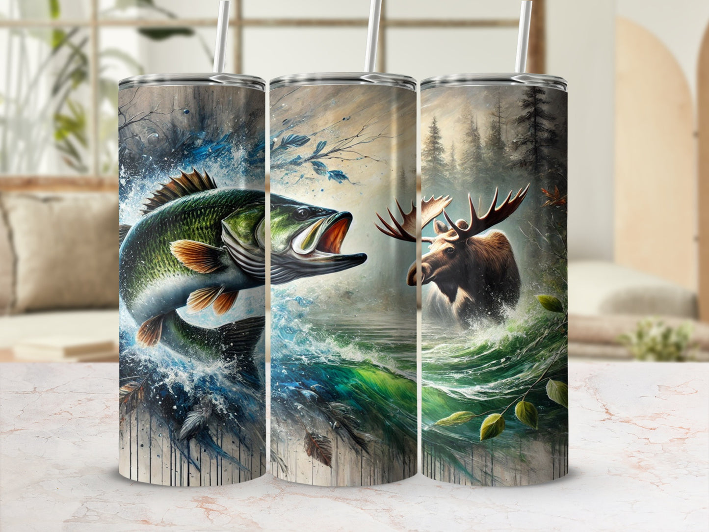 Nature Scene Printed Tumblers set of Three