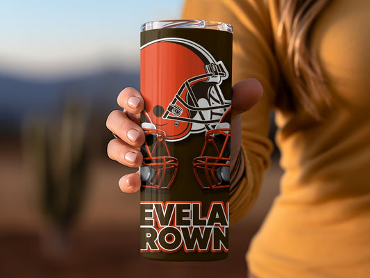 Cleveland Browns Helmets Team Logo Art Graphics Tumblers