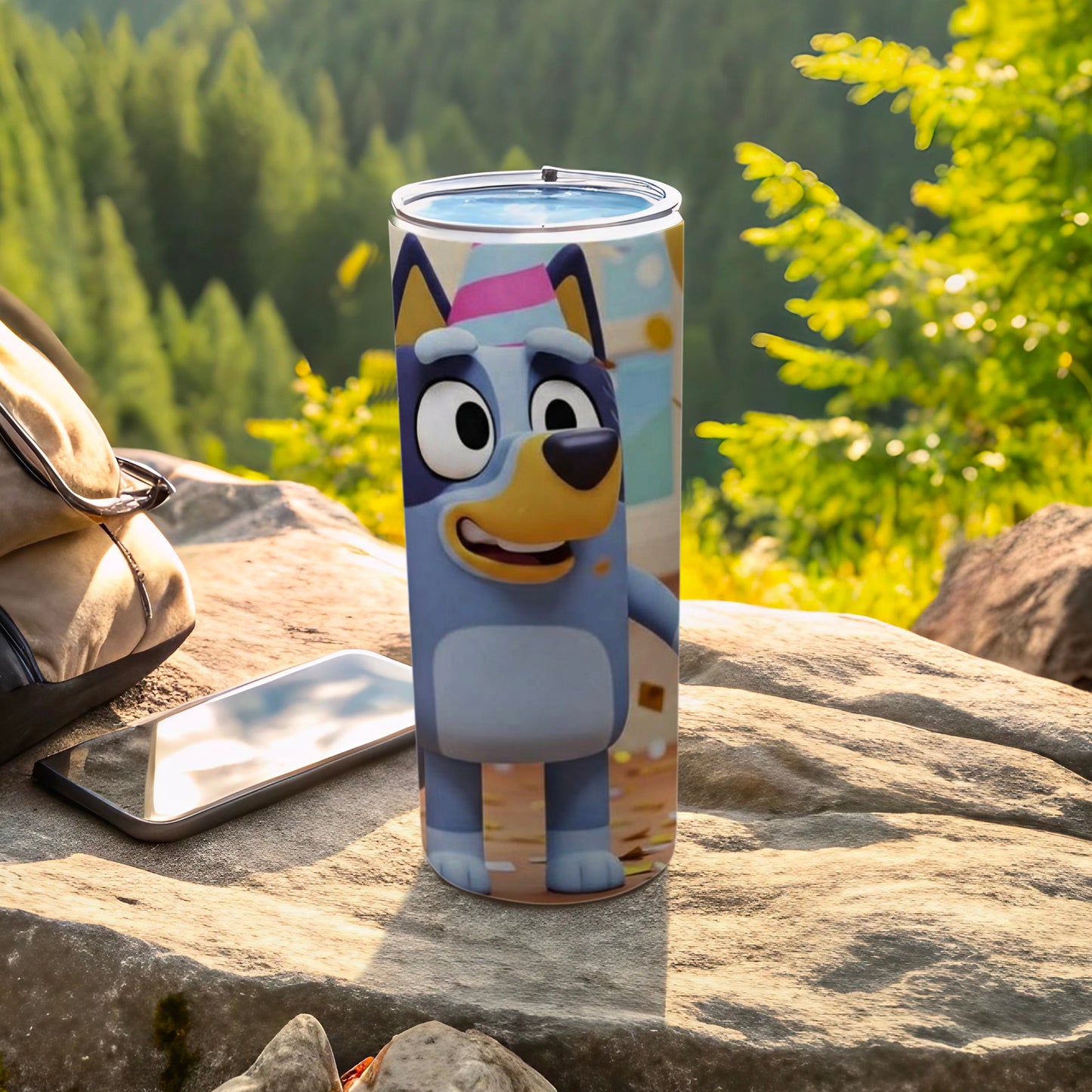 Blue Cartoon Character Design Insulated Tumbler Cup