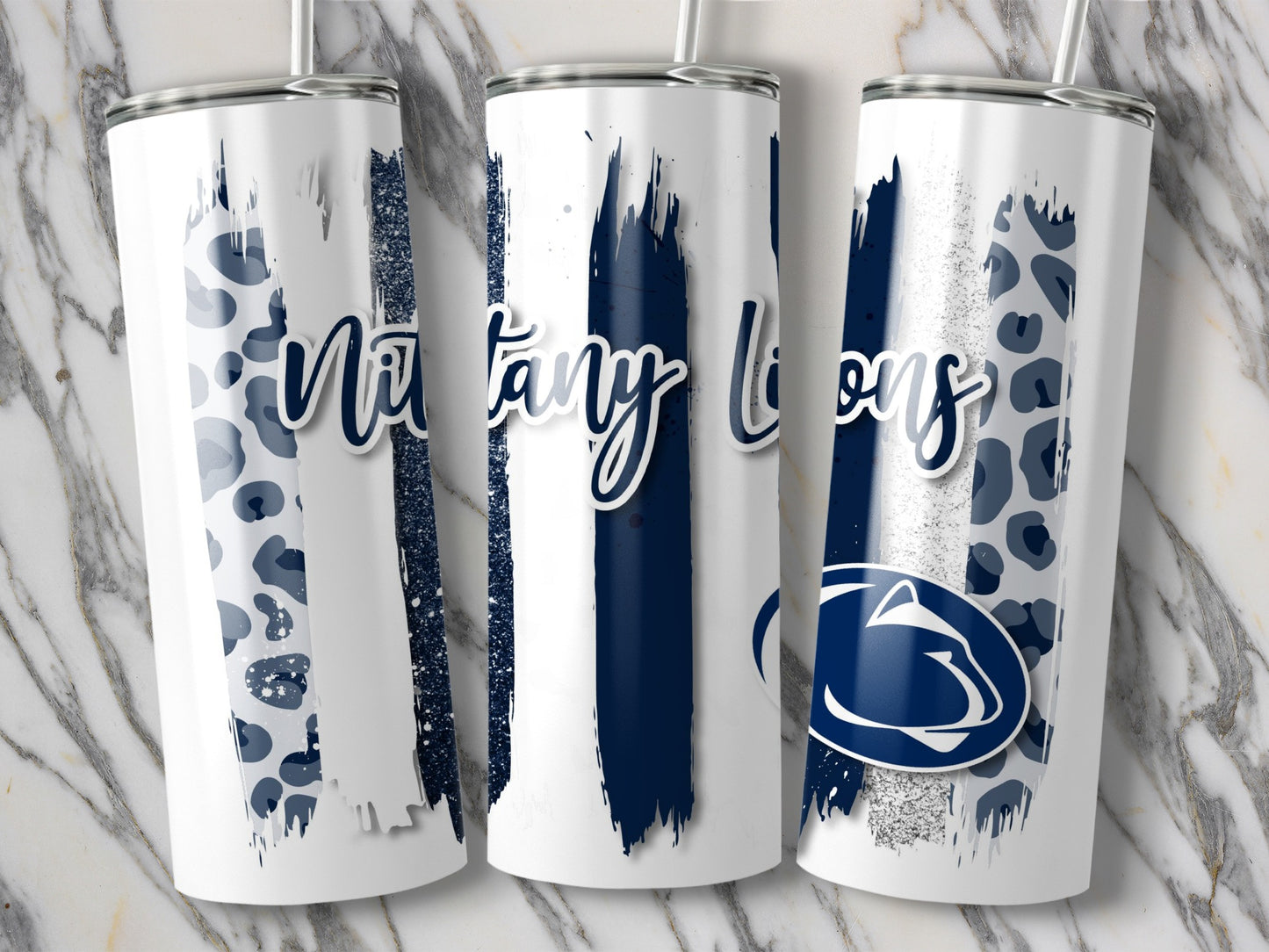 Nittany Lions With Leopard Print Stripes Penn State Tumblers