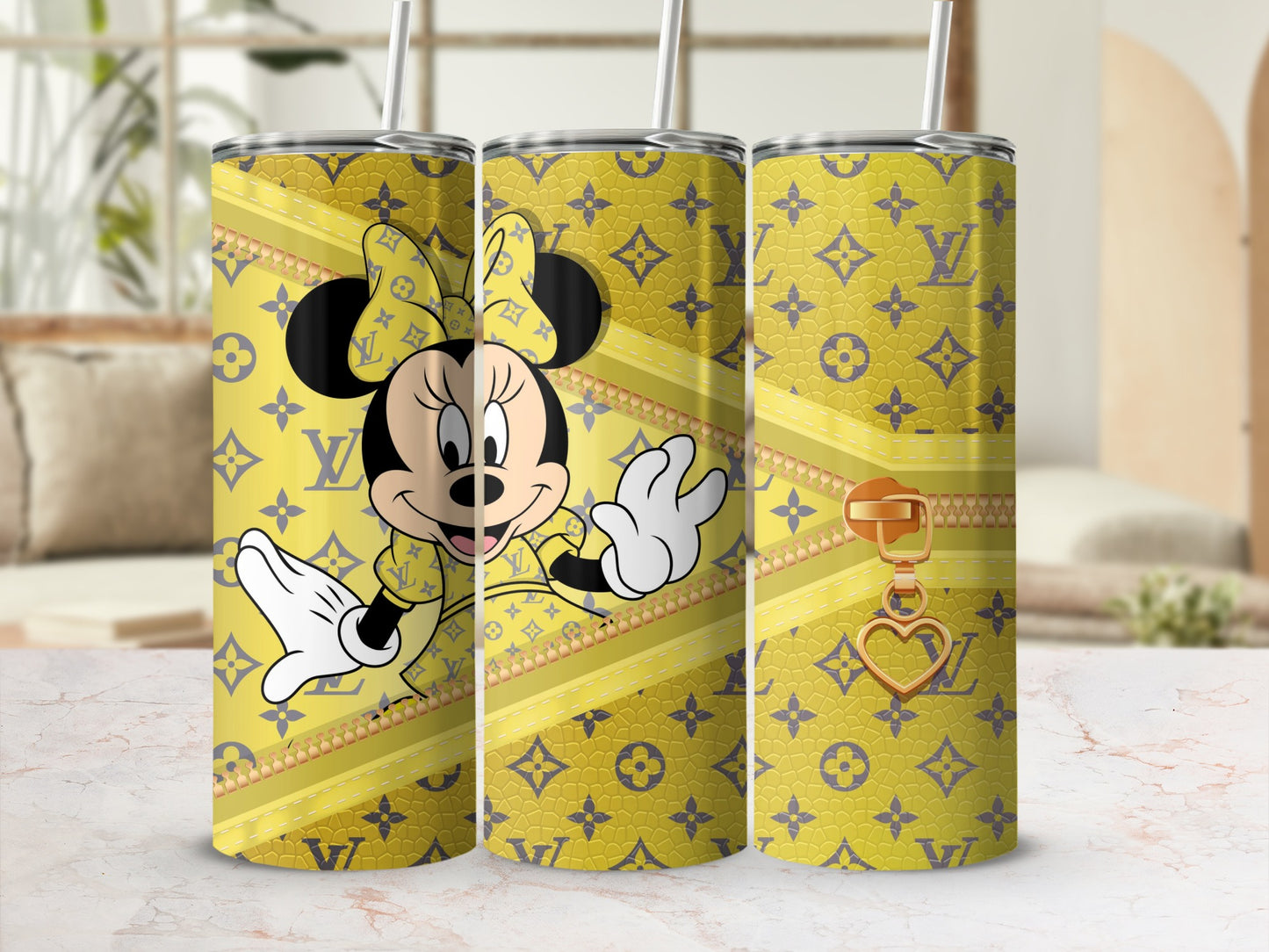 Cute Cartoon Character Pattern Yellow Tumbler
