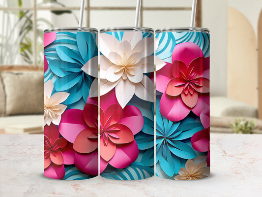 Colorful Abstract Floral Design Tumbler Product