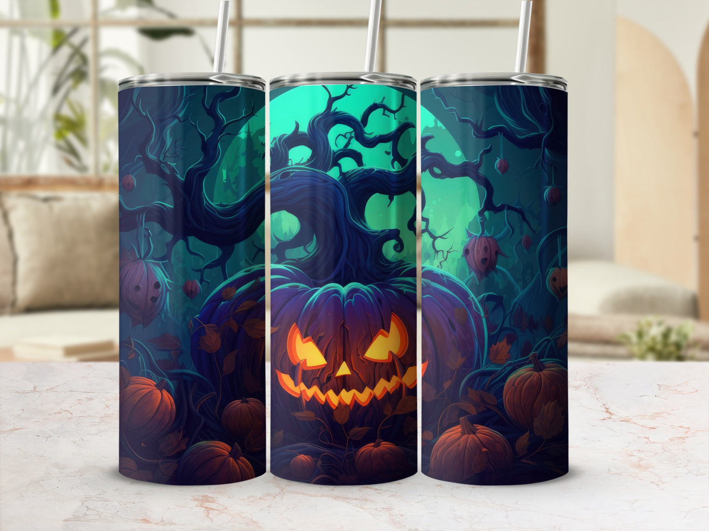 Spooky Halloween Pumpkin Design Tumbler product
