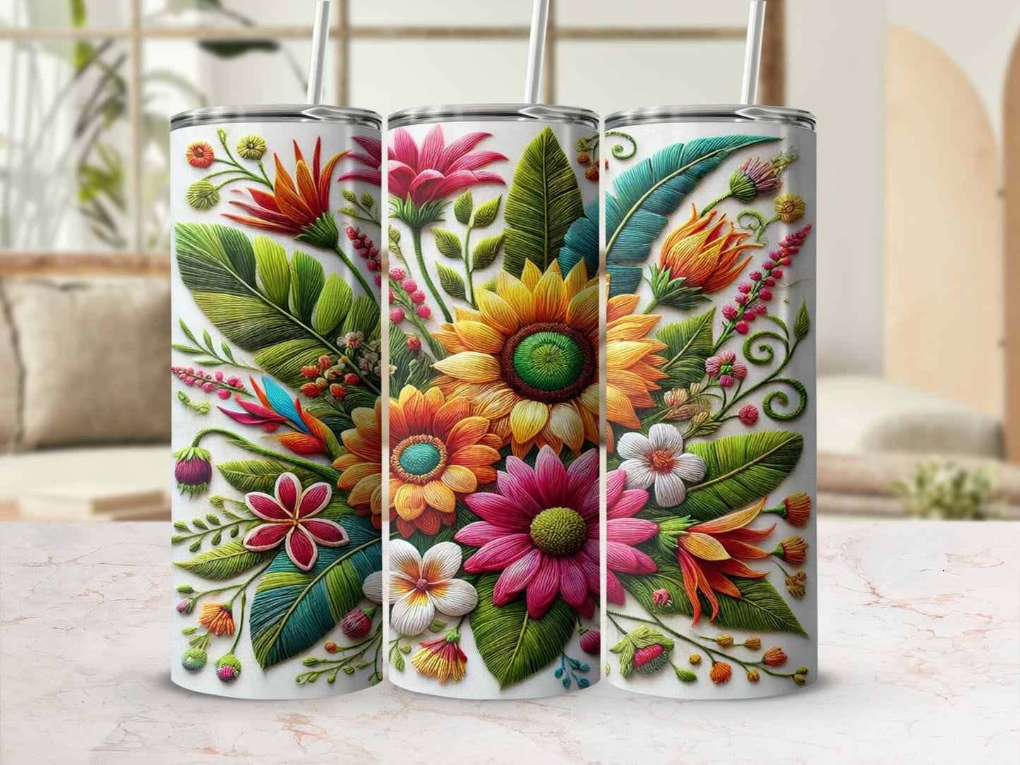 Tropical Floral Insulated Drinkware Tumbler Product