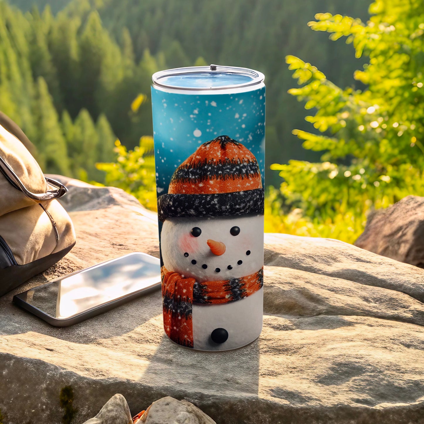 Cute Snowman Design Insulated Travel Tumbler 20oz Cup