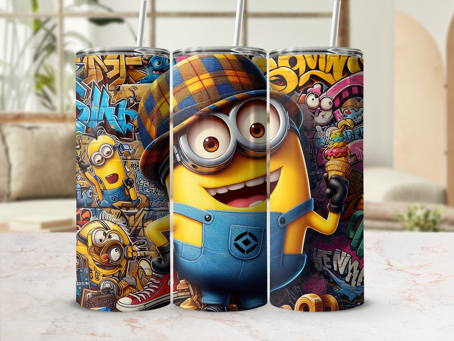 Colorful Fun Minions Themed Custom Tumbler Design