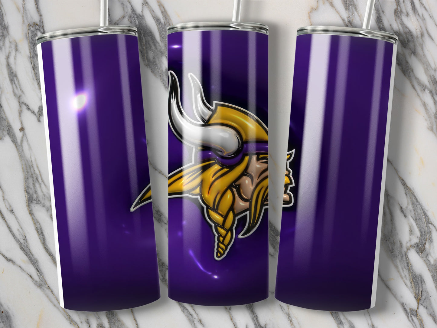 Purple Background with Minnesota Vikings Logo Tumblers