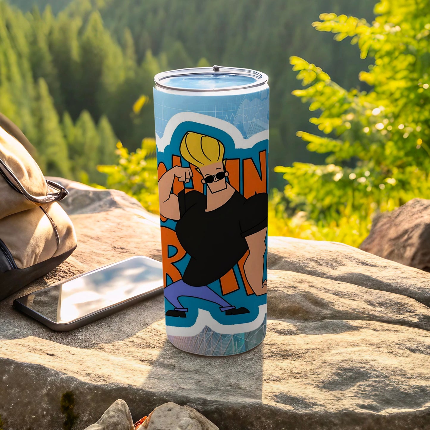 Johnny Bravo Cartoon Character Travel Tumbler
