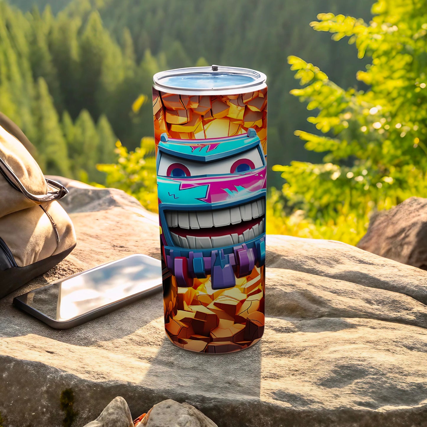 Vibrant Smile Character Design Insulated Tumbler Cup
