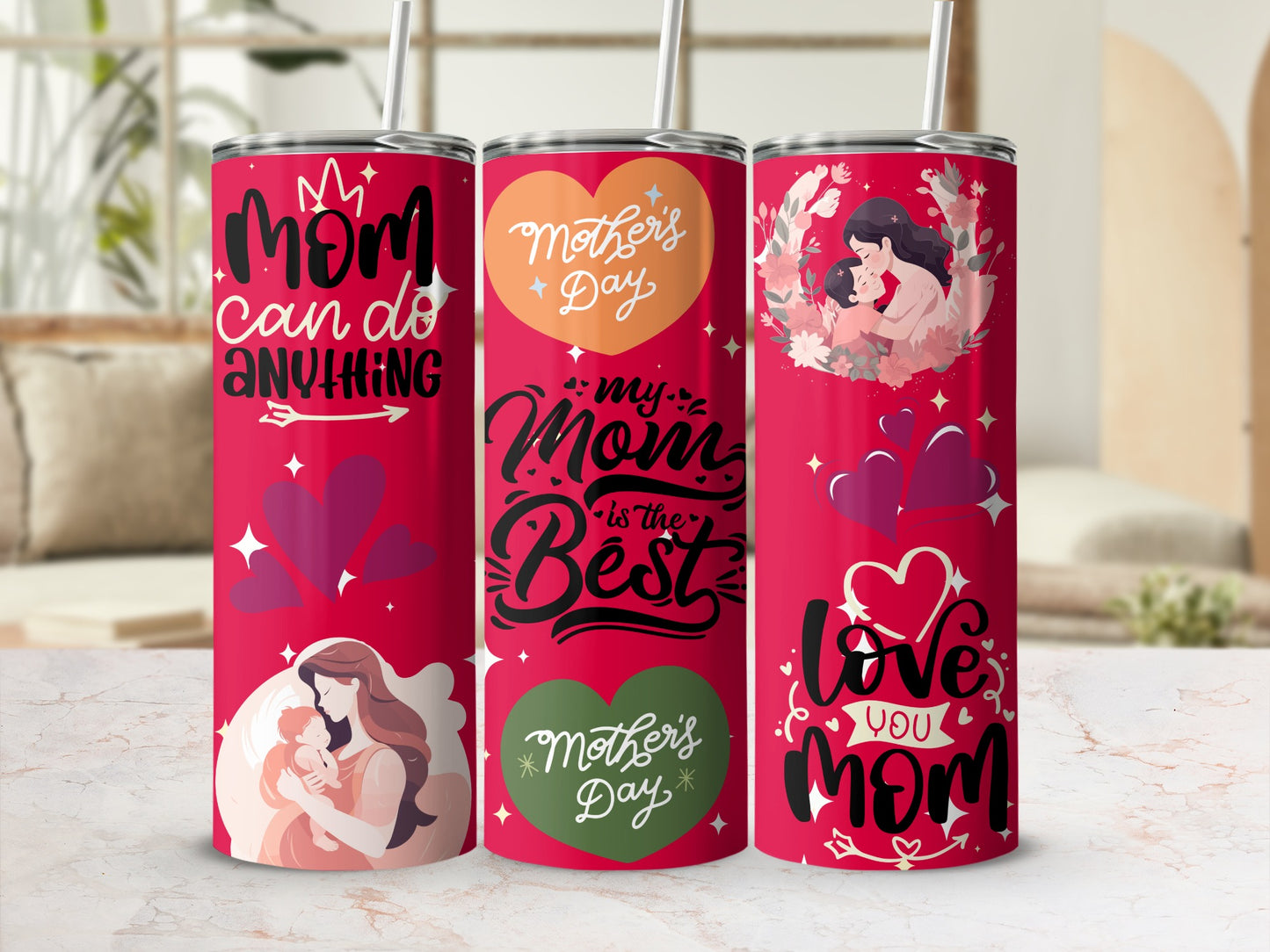 Mother's Day Special Mom Love Tumbler Cup Design