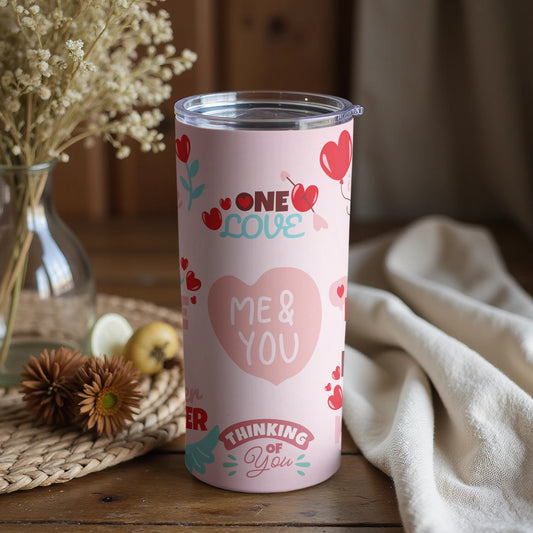 Cute Me and You Valentine Love Tumbler for Couples