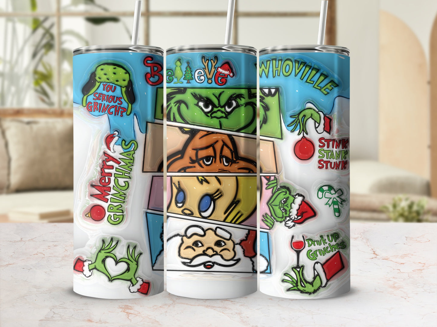 Whoville Grinchmas Holiday Tumbler with Straw avelinger product
