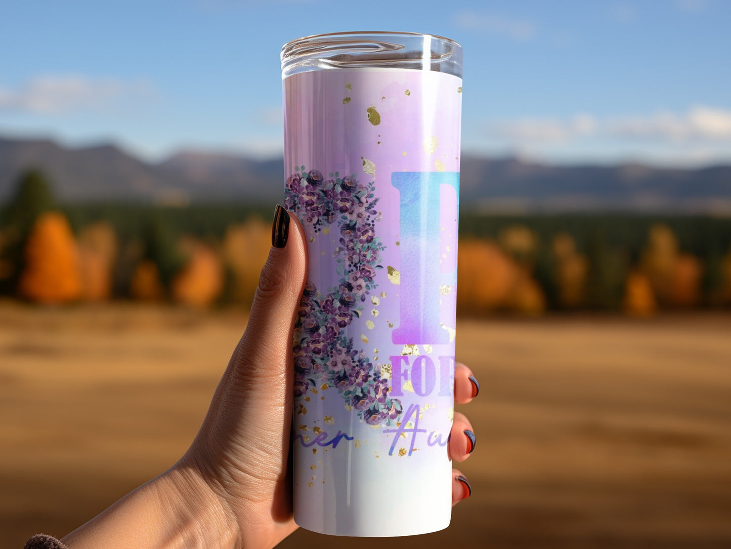 Inspirational Floral Design Motivational Quote Tumbler