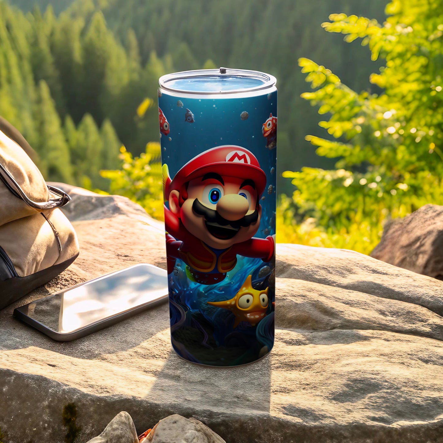 Fun Mario Adventure Design Insulated Tumbler Cup
