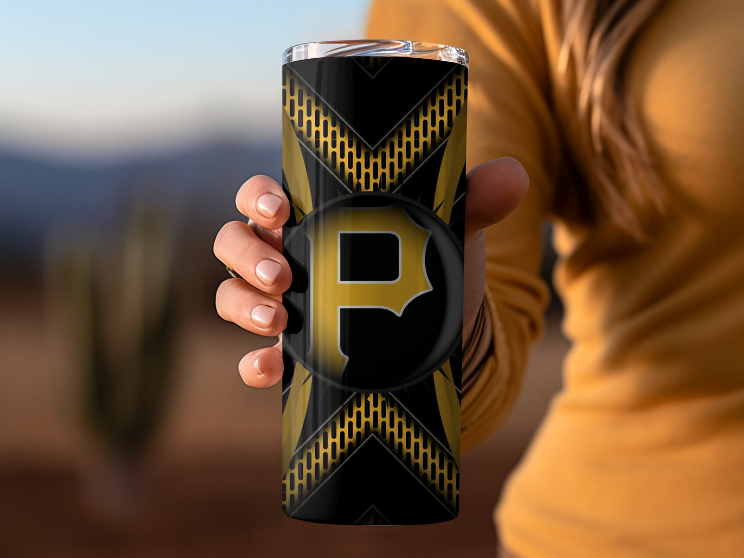Pittsburgh Pirates Gold and Black Patterned Design Tumblers