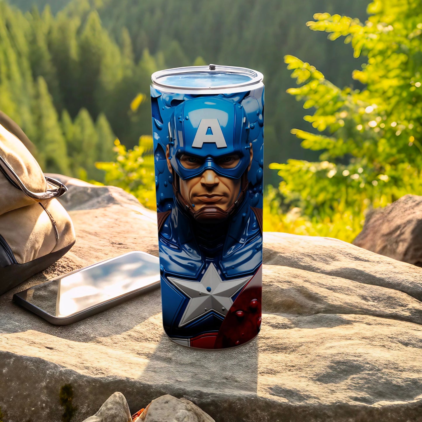 Captain America Tumbler with Vibrant Hero Design