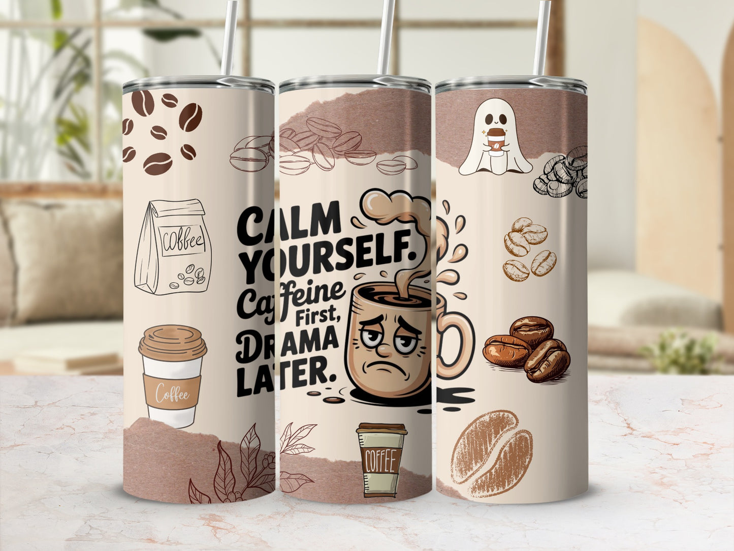 Coffee-themed design with funny quotes Tumblr