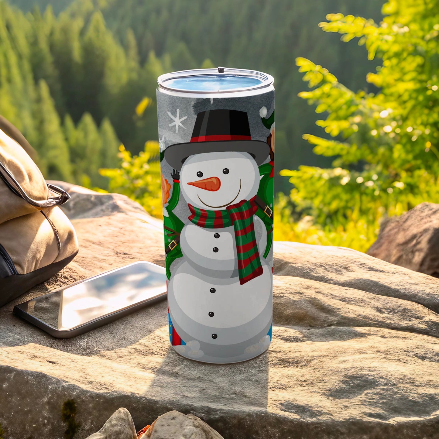 Festive Snowman Design Insulated Tumbler for Holiday Drinks