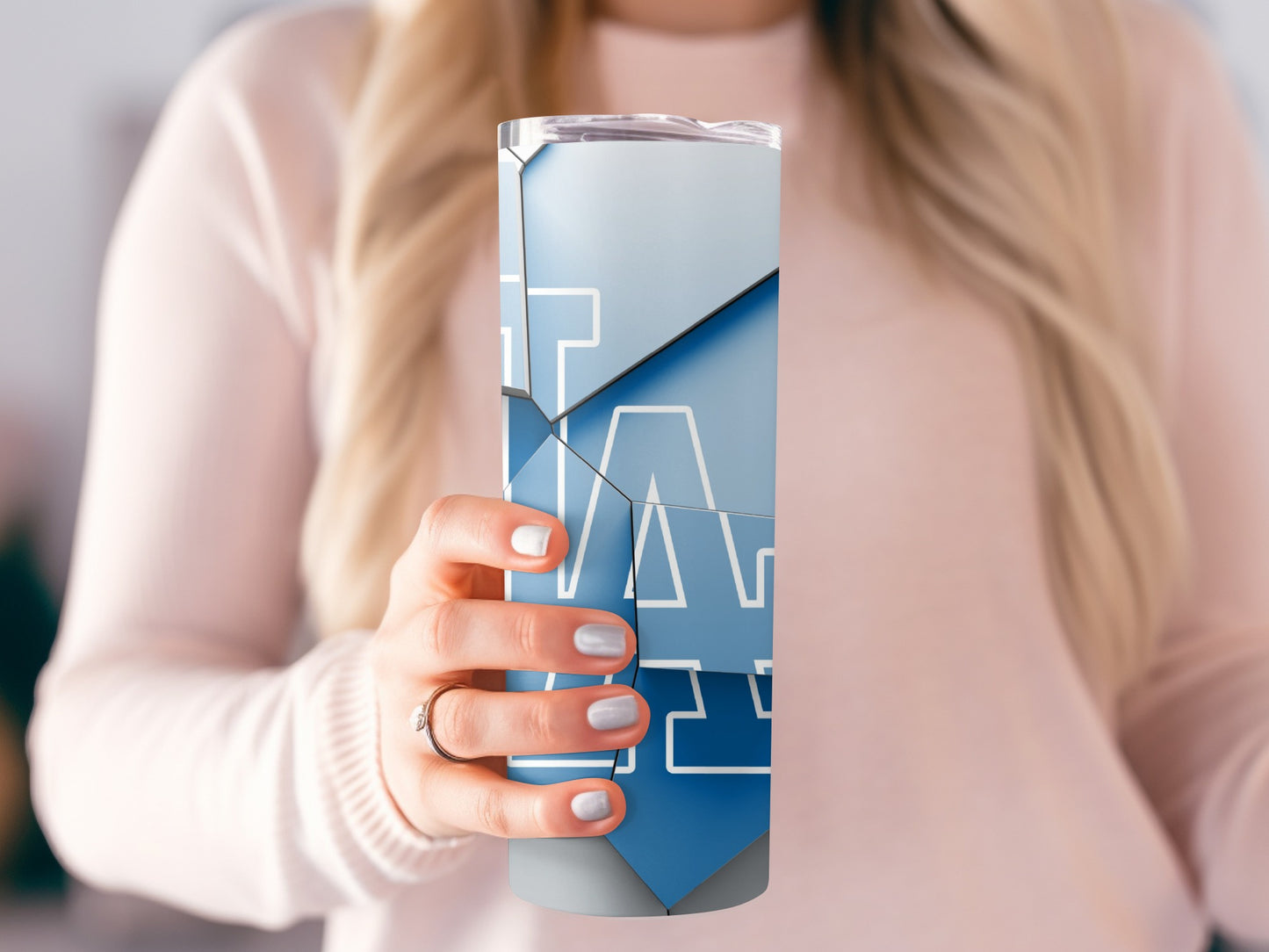 Los Angeles Dodgers Fractured Pattern Team Logo Tumblers