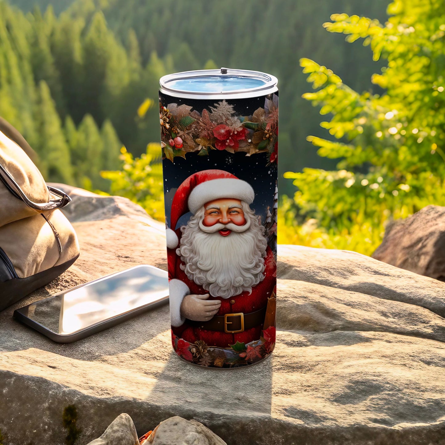 Festive Santa Claus Design Insulated Tumbler