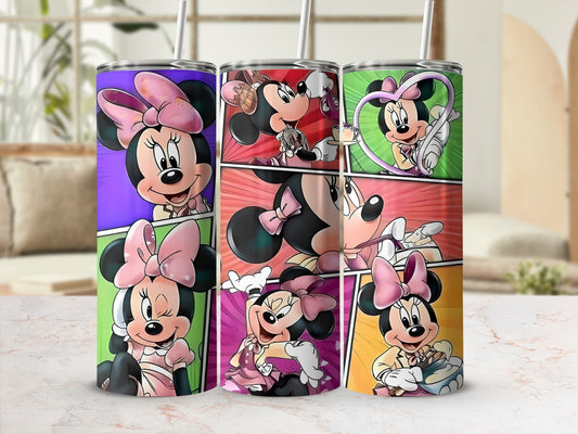 Colorful Minnie Mouse Tumbler with Adorable Designs