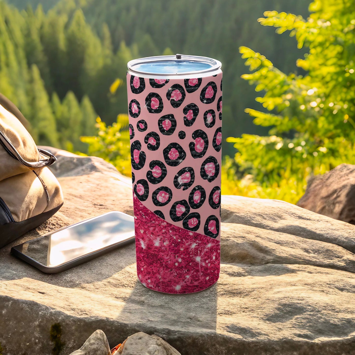 Pink Glitter Leopard Print Sparkle Tumbler product type