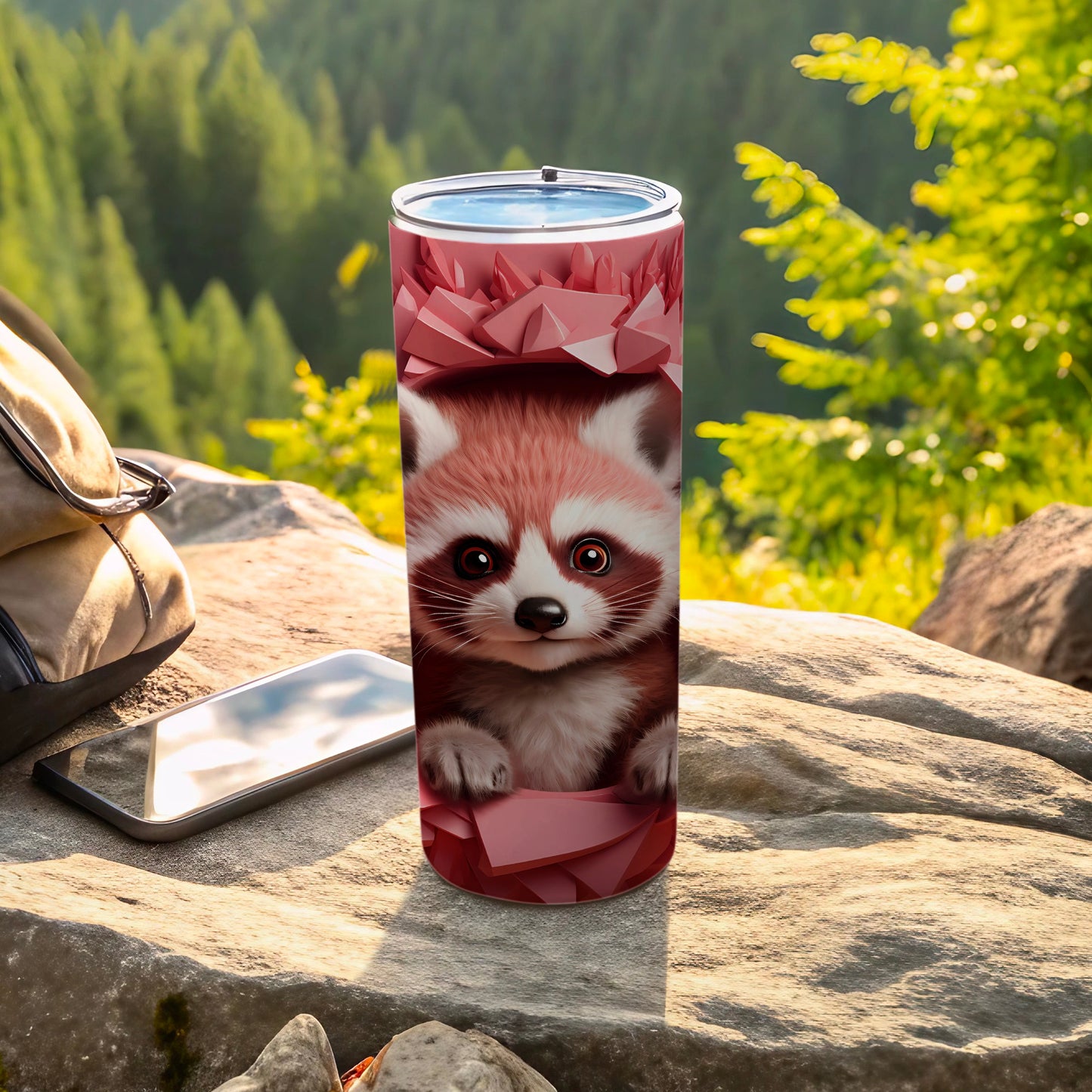 Adorable Red Panda Design Travel Tumbler for Outdoor Adventures