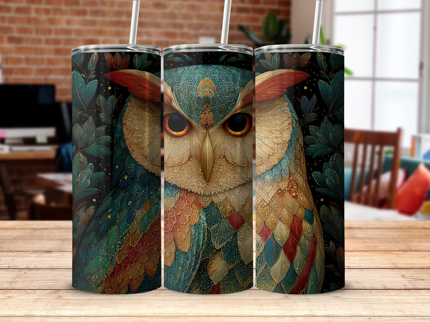 Colorful Owl Pattern Design Multifunctional Drinkware