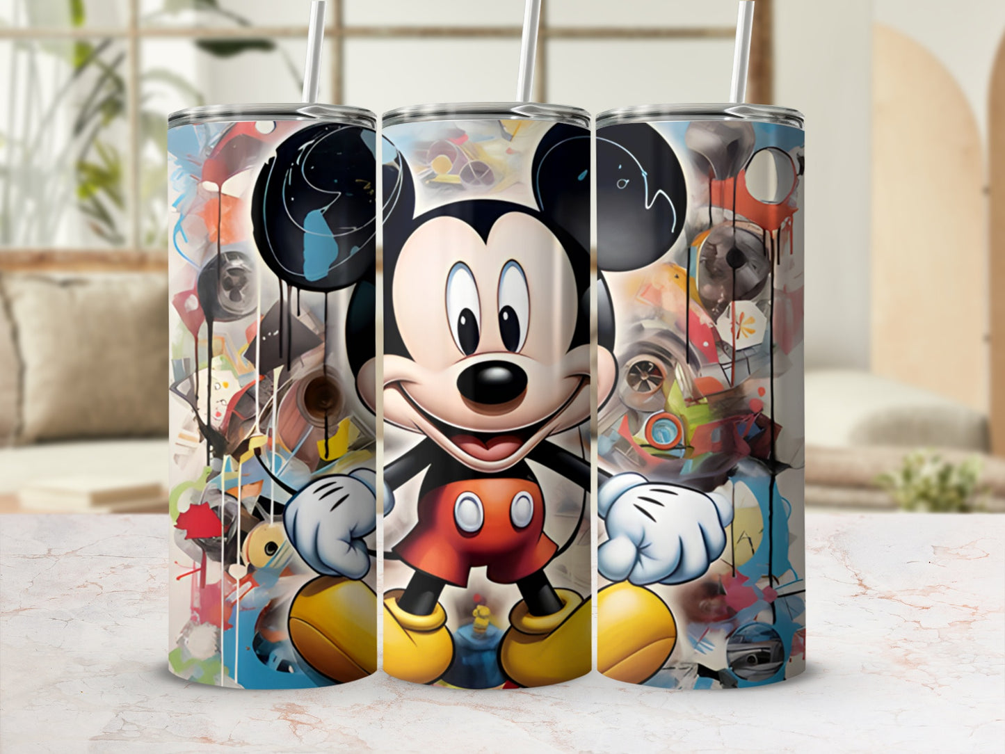 Vibrant Character Art Tumbler With Straw