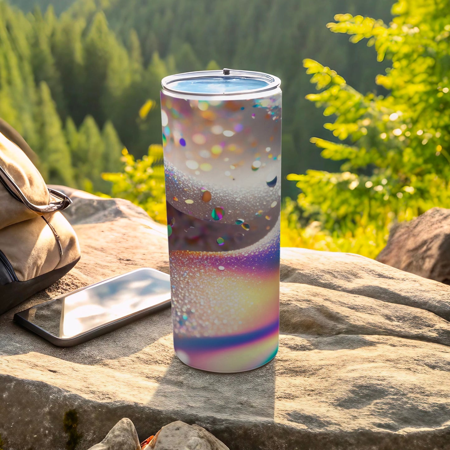 Vibrant Glitter Iridescent Rainbow Outdoor Tumbler product type