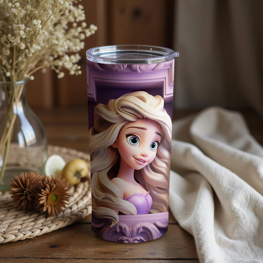 Beautiful princess illustration on drinking tumbler