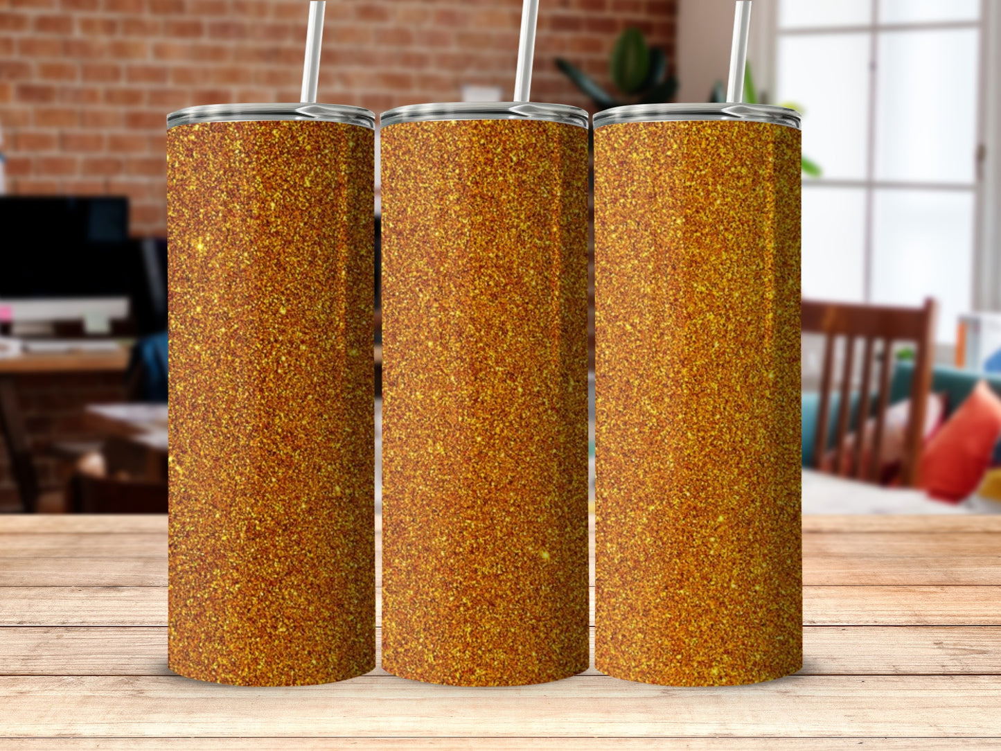 Sparkling Gold Glitter Tumbler for Stylish Beverage Display